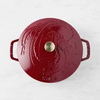 Staub Enameled Cast Iron Braiser With Dragon Lid, 1/2-QT., Cranberry New. Price: $139.99.