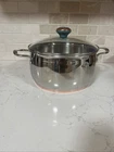 Pioneer Woman Stock Pot, Copper Bottom Handle, Stainless Steel, 5.5 Quarts Used. Price: $249.00.