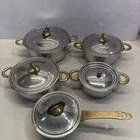 Kuhn Rikon Durotherm Inox Stainless Steel Double Wall Bronze Gold Series Set Used. Price: $1895.95.