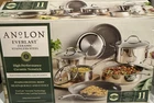 Anolon Everlast Ceramic Nonstick Cookware Set Stainless Steel 11 Piece Used. Price: $169.99.