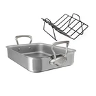 Mauviel Stainless Steel Roasting Pan With Rack, 15.7 X 11.8-IN New. Price: $259.95.