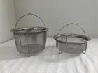 Instant Pot Official Mesh Steamer Basket Set 2 Stainless Steel Fits 6 Qt Bowl Used. Price: $24.99.