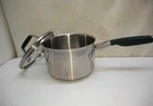 Calphalon Saucepan 1.5 Qt Induction Ready Stainless Butter Gravy Saut Pot & Lid Used. Price: $54.99.