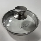 David Burke 6-1/2" Outer 6" Inner Strainer Glass Stainless Pot Lid Only Used. Price: $19.26.