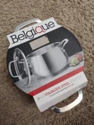 Belgique 3 Quart Stainless Steel Soup Pot W/ Glass Lid New. Price: $54.10.