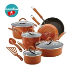 Nonstick Cookware Set Pots Pans Kitchen Enamel Oven Safe Cooking Orange 12 Piece New. Price: $517.98.