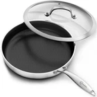 Lolykitch 12 Inch Nonstick Frying Pan With Lid, Stainless Steel Hybrid Skille... New. Price: $107.30.