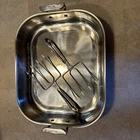 All-clad 16" X 13" Roti Pan 5016 Stainless Steel Roaster /w Forks Used. Price: $80.00.