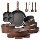 Carote 21PCS Pots And Pans Set, Nonstick Cookware Piece, Brown New. Price: $198.29.