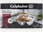 Calphalon Tri-ply Stainless Steel 3-QUART Saute Pan With Cover Nib, Ships Free New. Price: $66.99.
