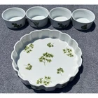 Parsley Oven To Table Cookware Baking Dish Ramekins Herb Design White Used. Price: $39.99.
