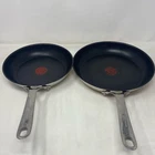 Tefal Jamie Oliver Ss Nonstick Fry Pan Set 9.5IN & 11IN Silver Used. Price: $47.99.