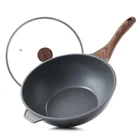 Pan Wok 11 Inch Induction Swiss Granite Coating Sensarte Nonstick Deep New. Price: $89.99.