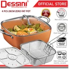 Dessini Italy Zero Fat 4 Pcs Aluminium Induction Non Stick Copper Casserole Pot New. Price: $89.90.