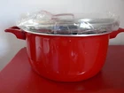 T-fal Red Ultrabase Dutch Oven W/metal Lid Original Box New. Price: $32.00.