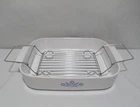 Vintage Corningware Blue Cornflower A-21-B-N Roaster Casserole Dish Wire Rack Used. Price: $49.99.