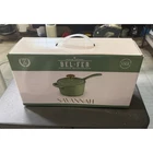 Bel-fer Savannah 1.75 Quart Cast Iron Sauce Pot With Lid Sage Green Gold Knob New. Price: $35.00.