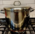 Revere Ware 10 Qt. Stock Pot & Lid Restaurant Style Stainless/copper USA-1987 Used. Price: $49.99.