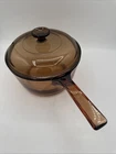 Visions Pyrex Corning 2.5L Amber/brown Glass Saucepan With Lid Good Condition Used. Price: $36.00.