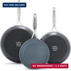 Greenpan Valencia Pro Ceramic Nonstick 8" 9.5" & 11" Fry Skillet Set, Hard New. Price: $203.11.