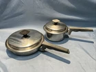 2 Vintage Pluramelt Flavorseal By Cory 304 18/8 Stainless Steel Skillet & Pan Used. Price: $75.00.