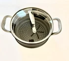 Cuisinart Hard Anodized Steamer Insert With Glass Lid 8-INCH Dishwasher Safe Used. Price: $29.99.