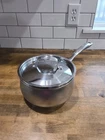 Belgique Stainless Steel 3 Quart Sauce Pan Steamer Basket And Lid Used. Price: $35.00.