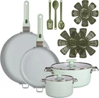 Goodcook Ceramic Cookware Set 14-PIECE With Removable Handles, Nonstick Pots & New. Price: $150.19.