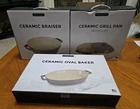 Servappetit Oval Baker, Ceramic Grill Pan And Braiser- New In Boxes. Price: $65.00.