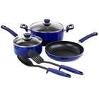 Oster 128654.07 Piece Non Stick Aluminum Cookware Set Blue New. Price: $85.94.
