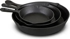 Jim Beam Hea Set Of 3 Pre Seasoned Cast Iron Skillets With Even Black New. Price: $72.02.