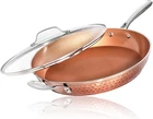 Gotham Steel Hammered Copper 14 Inch Frying Pan With Lid, New. Price: $55.18.