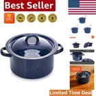 Imusa Blue Speckled 4QT Stock Pot With Lid - Ideal For Family Meals & Gatherings New. Price: $24.29.