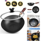 Wok 10 Inch Carbon Steel Stir Fry Deep Kitchen Cookware Set New. Price: $91.46.