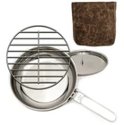 The Pathfinder School 8" Stainless Steel Folding Skillet , Lid Rack Bag New. Price: $85.95.