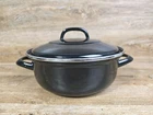 Bk Cookware Enamel Dutch Oven 4.5 Q. Black & Blue Used. Price: $58.50.