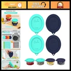 Round Silicone Storage Cover Lids For Glass Bowls - 1 Cup, Mint Navy Blue, Repla New. Price: $25.99.