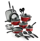 Sale Tramontina Primaware 18 Piece Non-stick Cookware Set, Red, Fee New. Price: $37.00.
