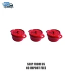 Staub STONEWARE3-PC, Mini Round Dutch Oven Set, Cherry. Price: $97.98.