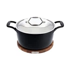 All-clad 6 Quart Enameled Cast Iron Dutch Oven W/lid Wooden Trivet & Spoon New. Price: $169.99.