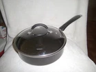 Cuisinart 3QT Saute Pan Model #533-24BK Black With Glass Lid 10 Inches Fry Used. Price: $14.04.