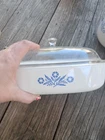 Vtg Corningware P-16-B Blue Cornflower 11" Square Casserole Dish W/ Glass Lid Used. Price: $39.00.