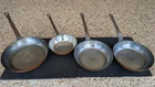 Vintage Baumalu 4 Piece Cookware Frying Pan Set Copper 6.5 8 9.5 Skillets Used. Price: $230.00.