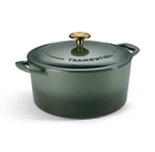 New Tramontina Enameled Cast Iron (cactus) 5.5-QUART Round Dutch Oven With Lid. Price: $55.00.