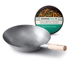Mammafong Round Bottom Carbon Steel Pan - Authentic Hand Hammered Woks An... New. Price: $86.43.