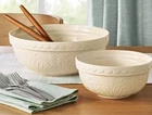 Members Mark Two (2) Piece Floral Ceramic Prep Serve Bowls Ivory Cream New. Price: $48.00.