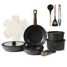 15PCS Ceramic Cookware Sets Detachable Handle Pots Pans Non Stick (bl... New. Price: $64.60.