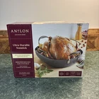 Anolon Advanced Home Ultra-durable Nonstick Moonstone Roaster & Rack Pan Turkey Used. Price: $99.95.