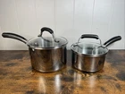 Farberware Millennium 1 & 2 Qt Saucepan Glass Lid Stainless Steel Pot Rubber Used. Price: $42.49.