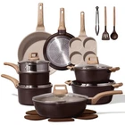 Ceramic Cookware Set 21 Pcs Non Stick Induction Ready Brown Carote Pots Pans New. Price: $369.99.